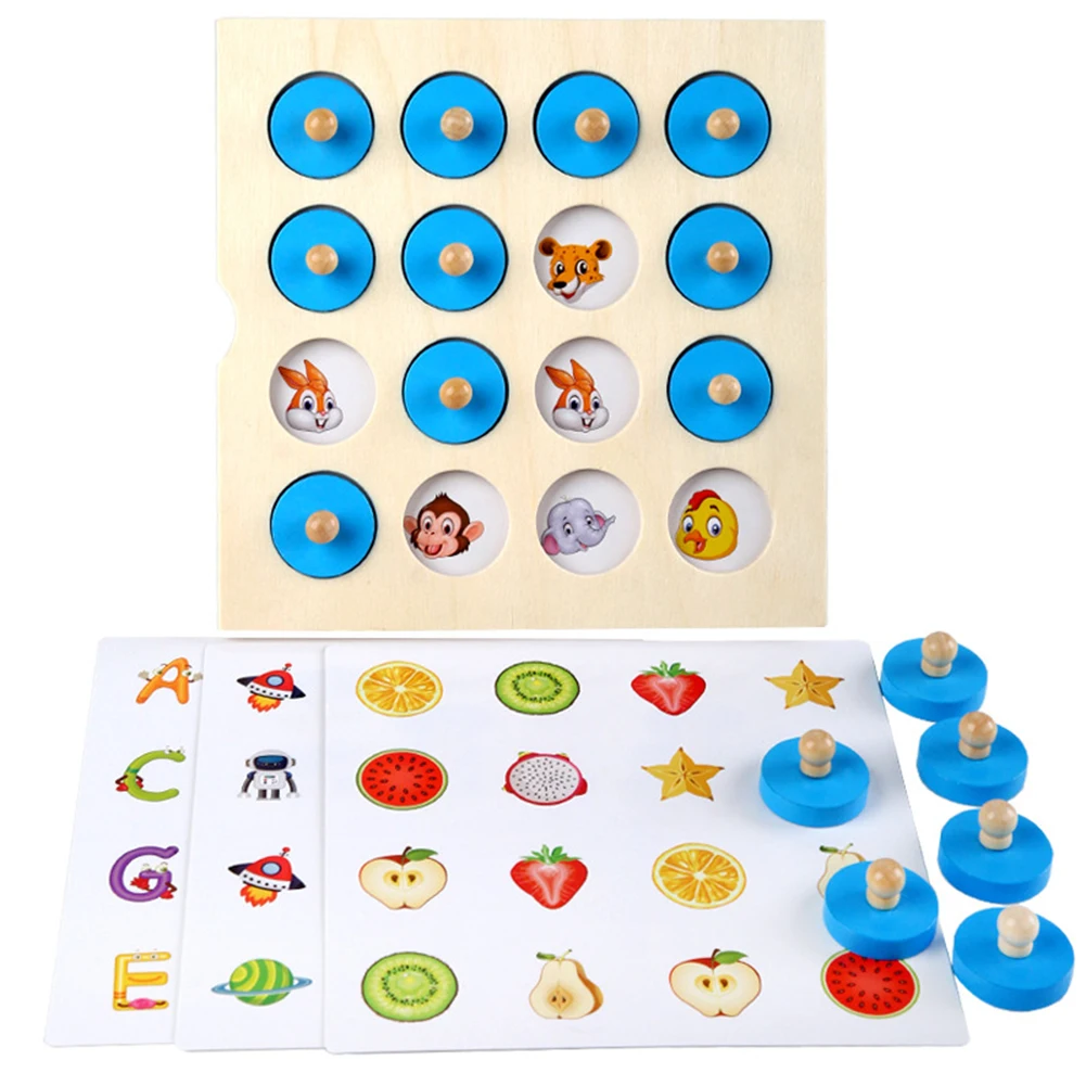 

Montessori Memory Chess Game 3d Wooden Puzzle Board Logic Toy Mini Interaction Early Learning Educational Toys For Children Kids