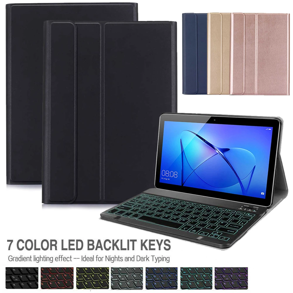 Купи Чехол для клавиатуры с подсветкой из искусственной кожи для Huawei MediaPad T3 AGS-W09 AGS-L03 9, 6 для Huawei Honor Play Pad 9, 6 дюймов за 1,771 рублей в магазине AliExpress