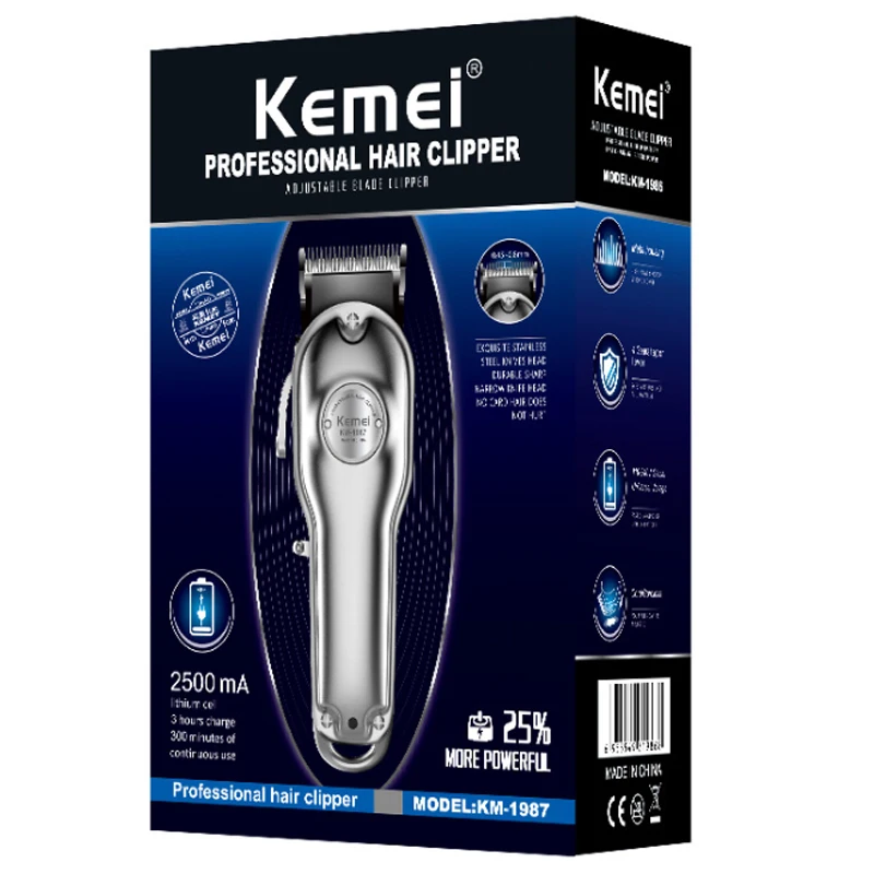 All Metal Clipper Kemei Adjustable Hair Cutting Machine Kemel Haircut Kamei Mans Cutter Kimei Trimmer Keimei Razor Kemey Vintage enlarge