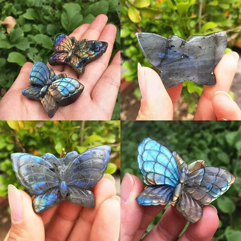 

Natural Blue Labradorite Hand Crved Owl Polished Crystal For Sale Stones M4Z2