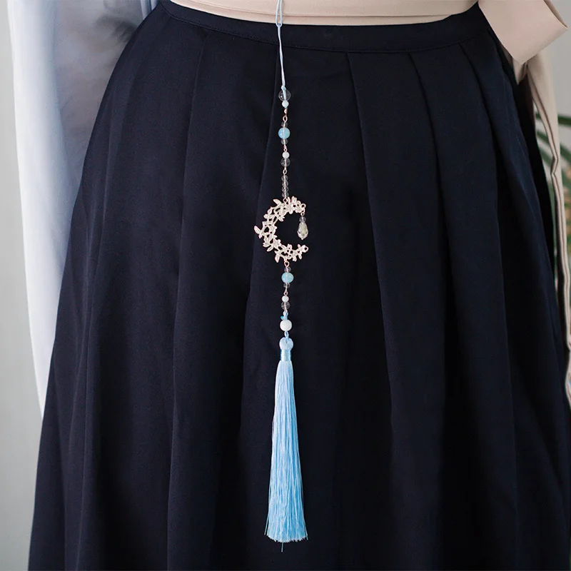 Древний Стиль для китайской одежды хан с кисточками на поясе кулон Давление юбка