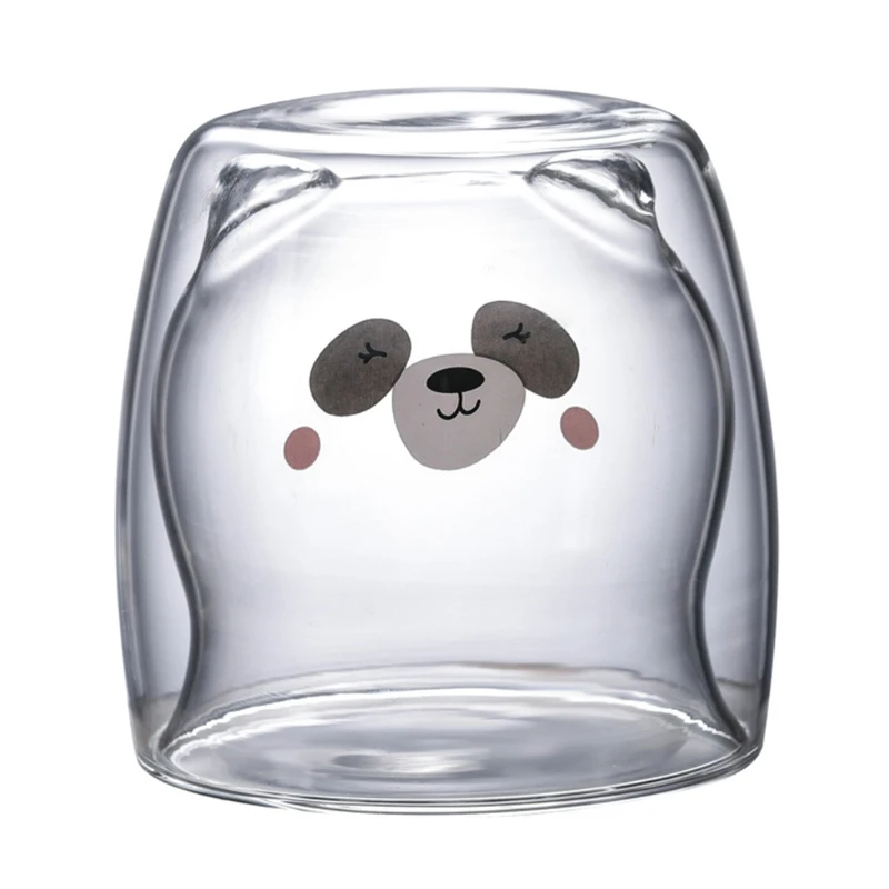 

270ml Old Fashioned Glasses Cute Beer Mugs Bear Tea Cup Coffee Couple Glass Mugs Valentine's Day Birthday Gifts