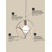 nordic chandelier personality creative single head wrought iron industrial wind modern minimalist restaurant lamp