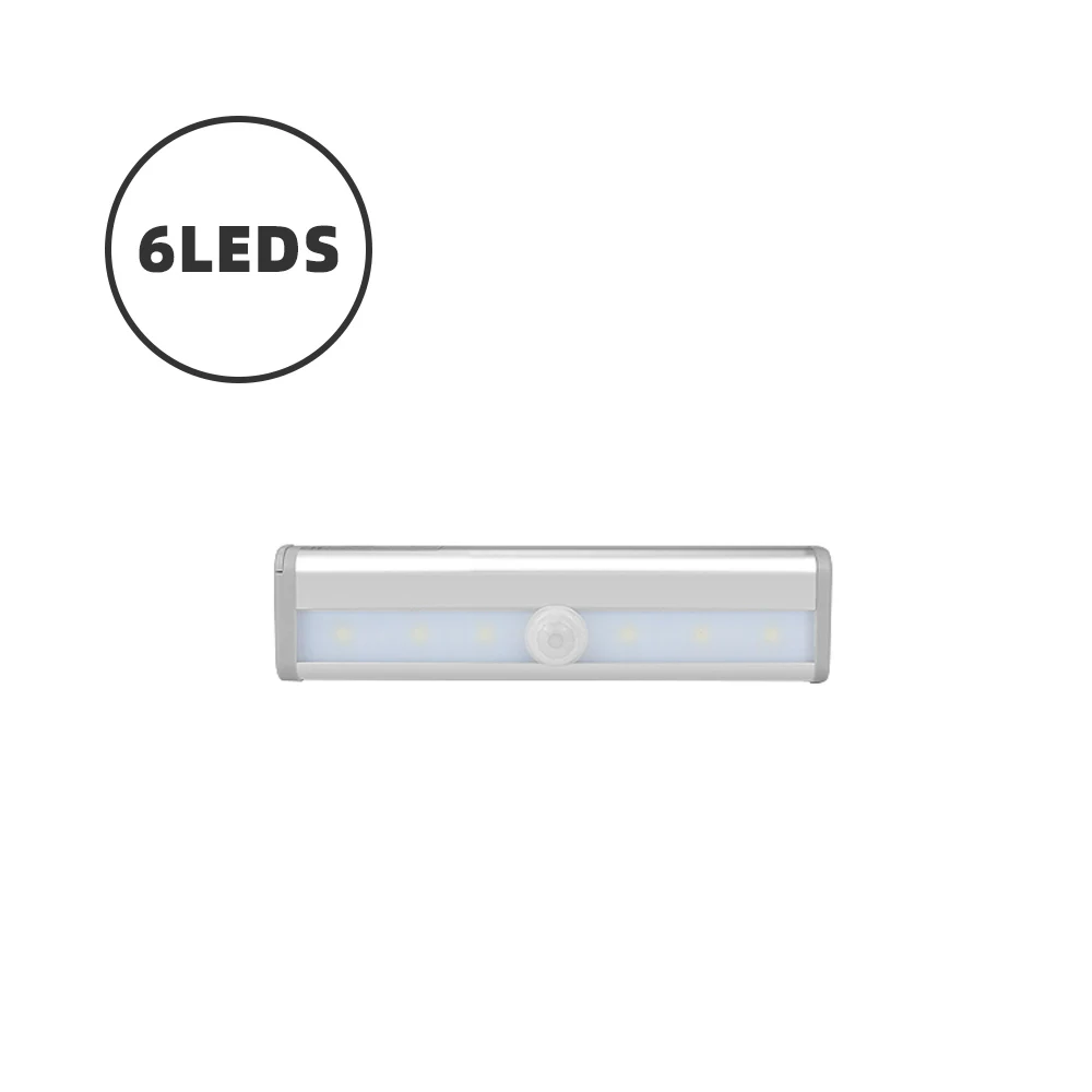 6 LEDs Aimkeeg 6/10 светодиодный светильник для шкафа с датчиком движения, светодиодный светильник с питанием от батареи, беспроводной ночной Светильник для шкафа - Цвет: 6 LEDs