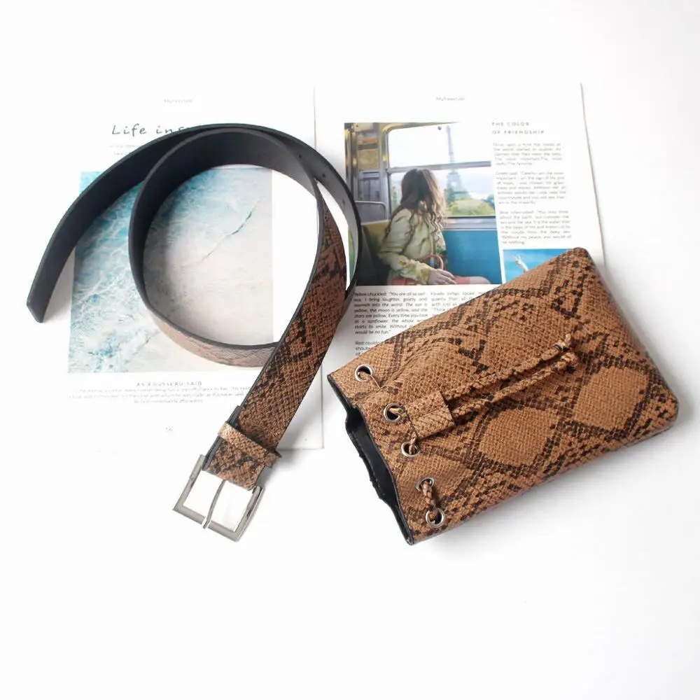 Женская поясная сумка из змеиной кожи модная змеиная кожа простая повседневная