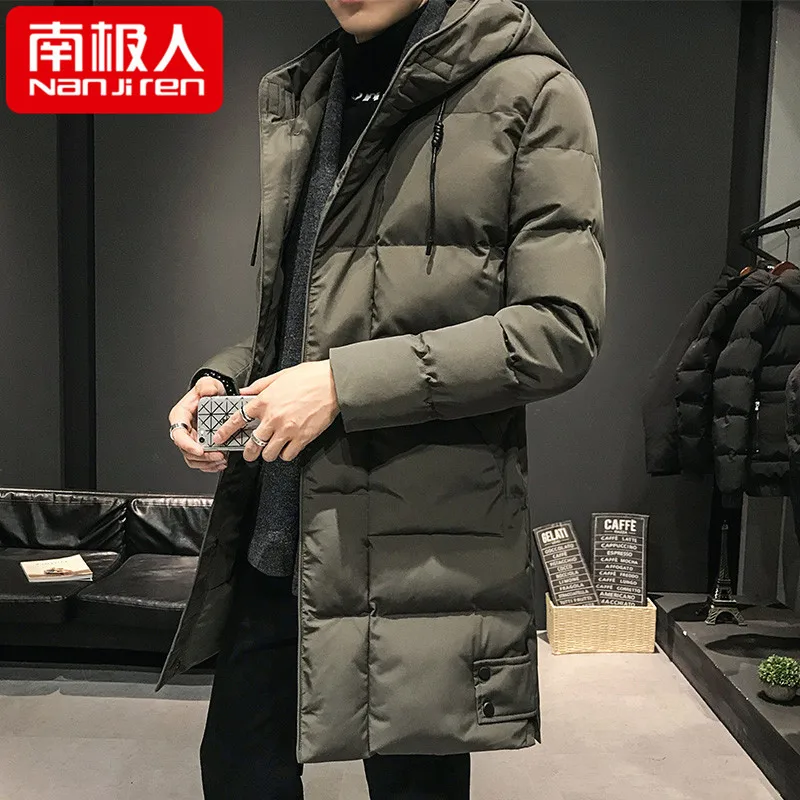 Mid-Length Cotton-Padded Coat Men's Coat Autumn and Winter New Trendy Handsome Thick Cotton-Padded Coat Winter down
