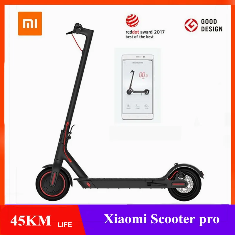 Глобальная версия Xiaomi электрический скутер Pro 25 км/ч максимальная скорость 45 км Расстояние 12.8Ah батарея двойной тормозной системы Mul