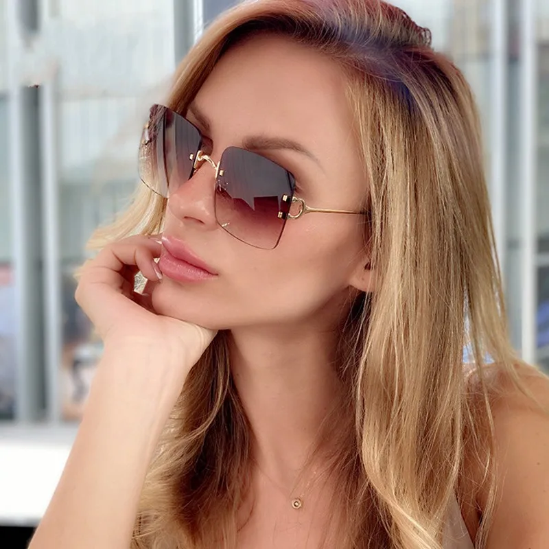 Роскошные Квадратные Солнцезащитные очки JASPEER без оправы женские винтажные