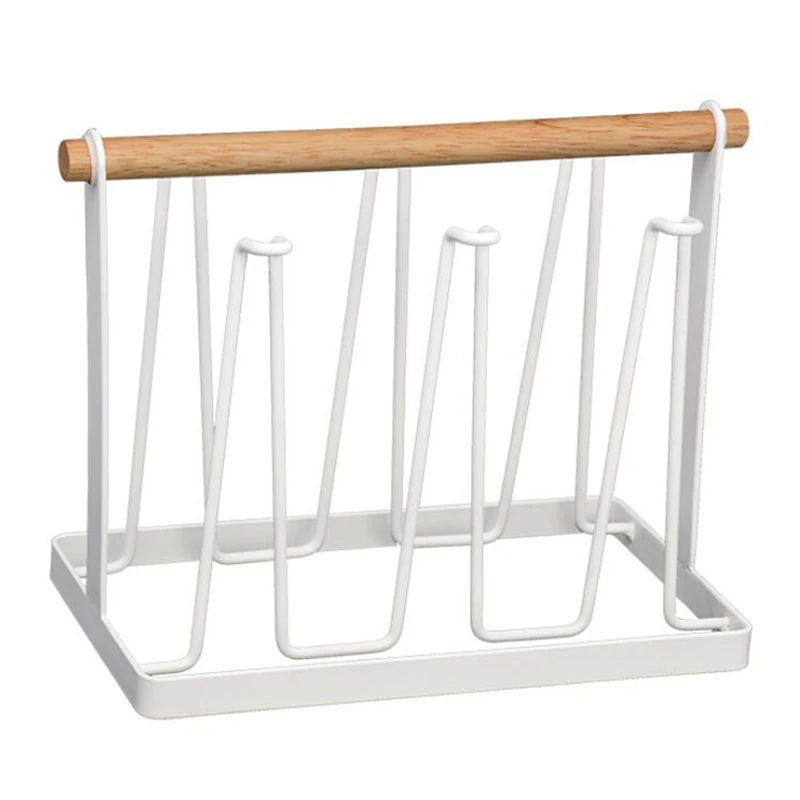 

Iron 6-Cups Glass Cup Stand Holder Shelf Drying Home Kitchen Hanging Drainer Storage Rack Home Storage Accessories