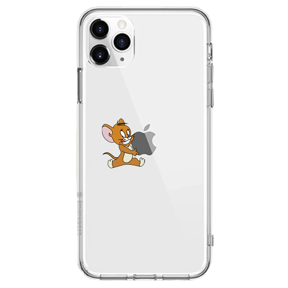 Забавный мультяшный чехол для телефона iphone X XS 11Pro Max XR милый кот Том чехол для iphone 8 7 6 6S Plus 5S SE мягкий силиконовый прозрачный чехол