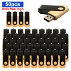 Вращающийся деревянный USB флеш-накопитель 50 шт.лот, 2,0 дюйма, 4 ГБ16 ГБ32 ГБ64 ГБ, вращающийся металлический корпус, настраиваемый логотип компании, деловые подарки