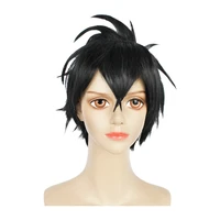 anime kemono jihen kabane kusaka black short wig cosplay costume heat resistant synthetic hair men party wigs