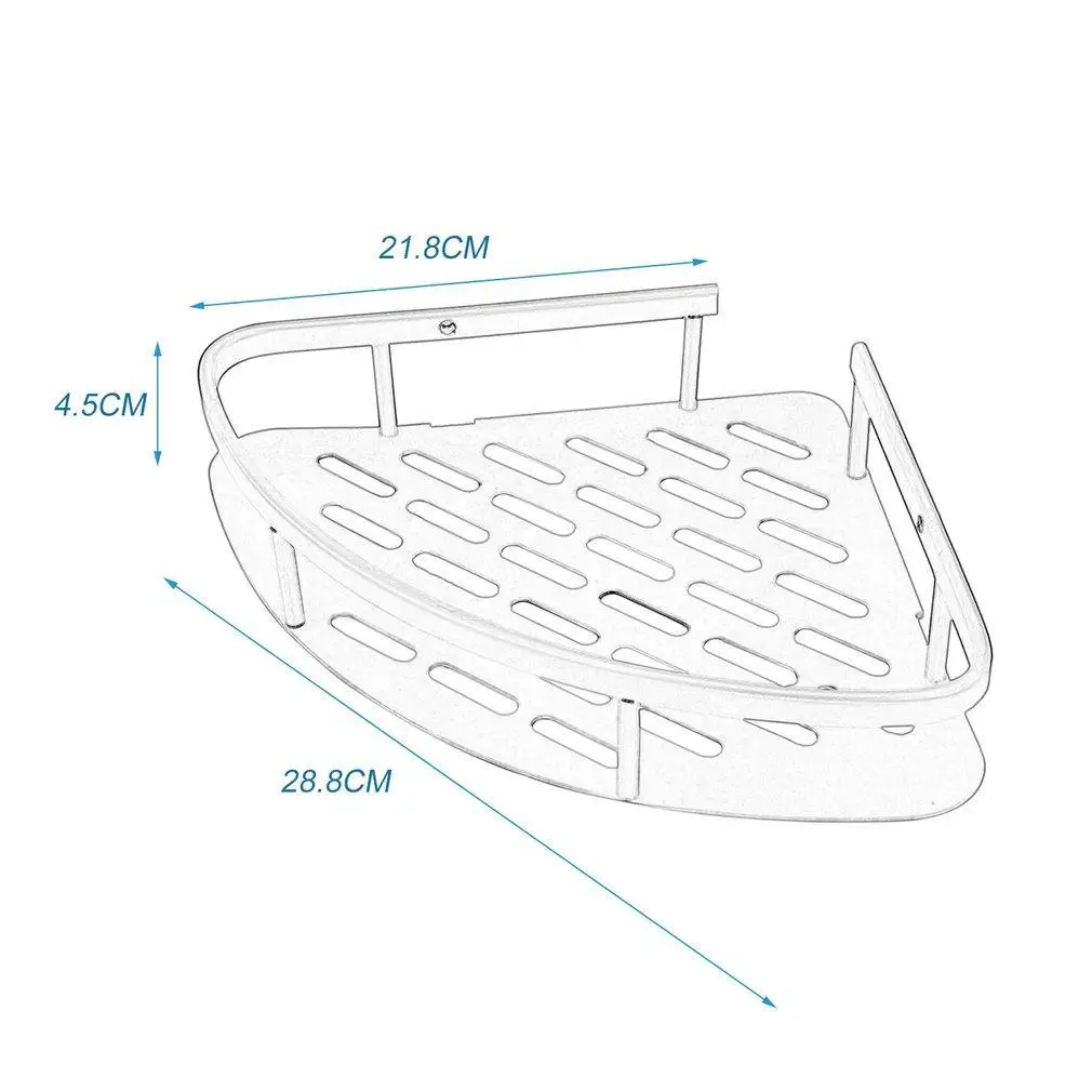 Алюминиевый настенный угловой держатель для душевой полки органайзер хранения