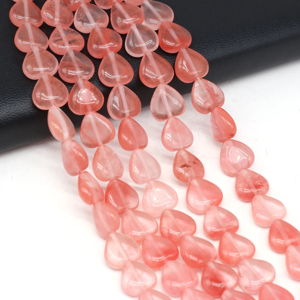 Лидер продаж Натуральный Полудрагоценный камень в форме сердца арбуз красный