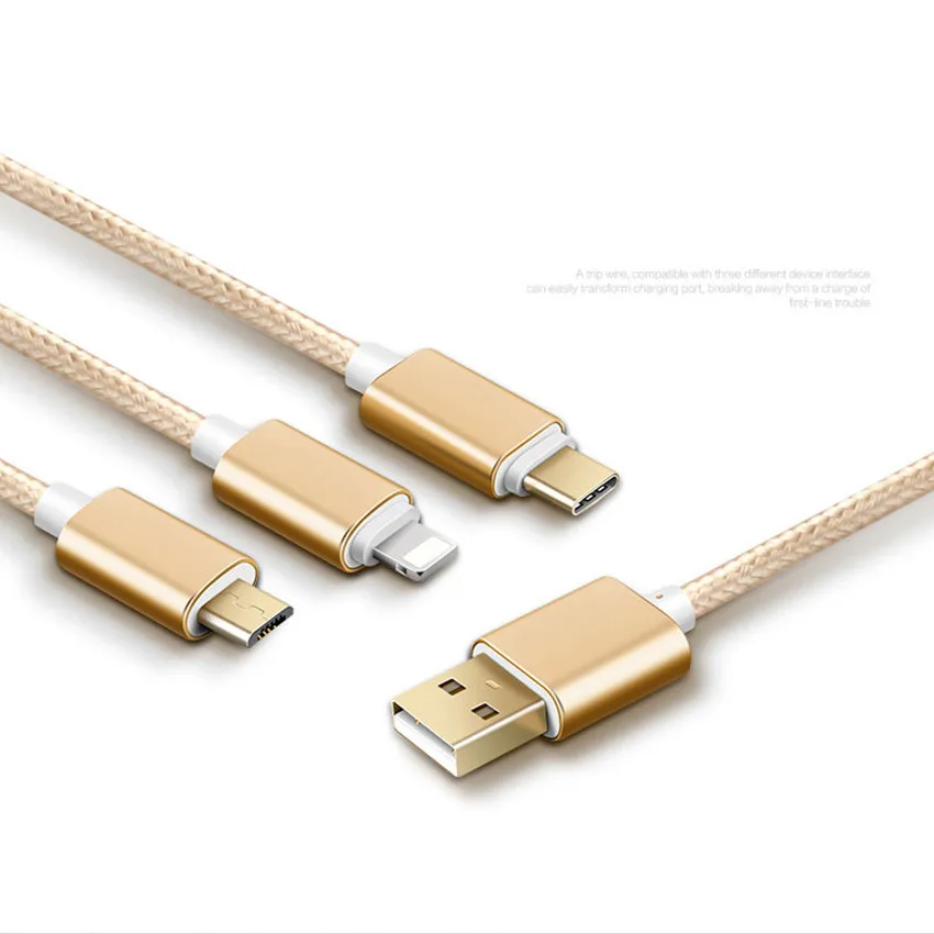 3 в 1 быстрое зарядное устройство 2 А Usb кабель для зарядки длинный Tipe c Kabel Type Micro USB