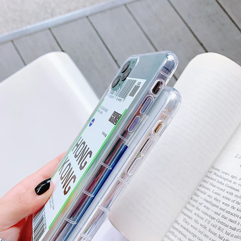 fashion clear air tickets soft case for iphone 12 mini 11 pro x xs max xr 8 7 6 6s plus silicone phone cover boarding pass coque free global shipping
