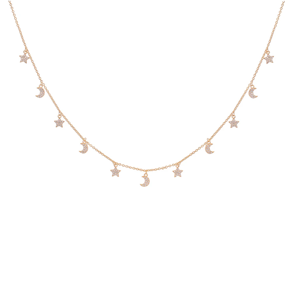 Женское Ожерелье чокер золотистого цвета с фианитом|Колье| |