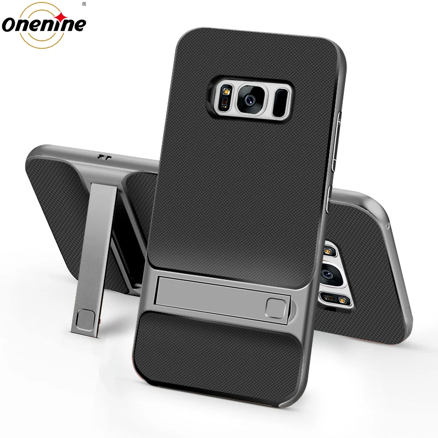 

Shockproof Phone Cases for Samsung Galaxy S8 Plus Hybrid Case Silicone Cover 6.2 TPU PC 360 Protective S8Plus Kickstand Fundas