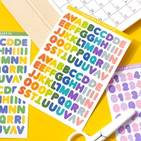 6sheetpack alphabet letter number stickers colorful cute diary decoration planner stationery stickers phone decor stickers
