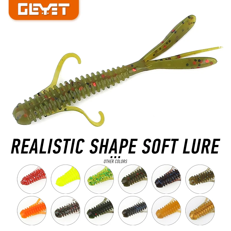 

10Pcs Silicone Baits Worm Soft Lures 72mm 1.3g Swimbait Artificial Jigging Wobblers Lure Pike trout Carp bass Fishing Tackle