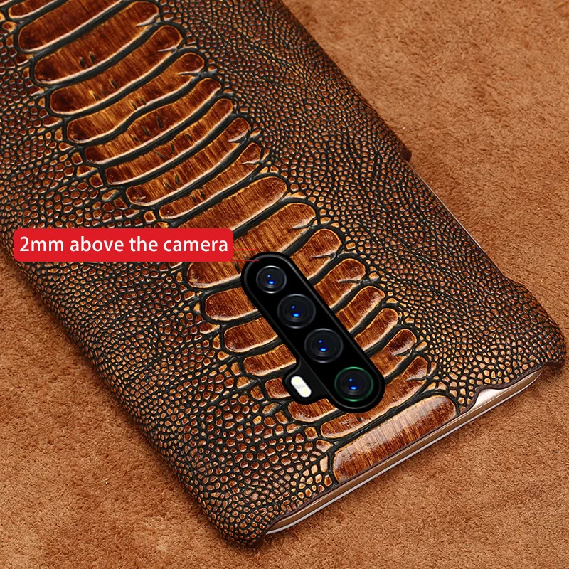Чехол для телефона из натуральной коровьей кожи с рисунком страуса Realme X2 Pro X50 C3 X XT