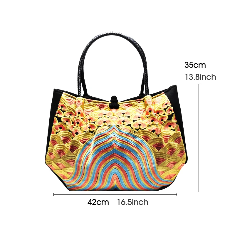 

Women Shoulder Bags Luxury Designer Hand Embroidery Bohemia Ethnic Retro Canvas Handbag Lightweight Casual Tote Bags for Girls