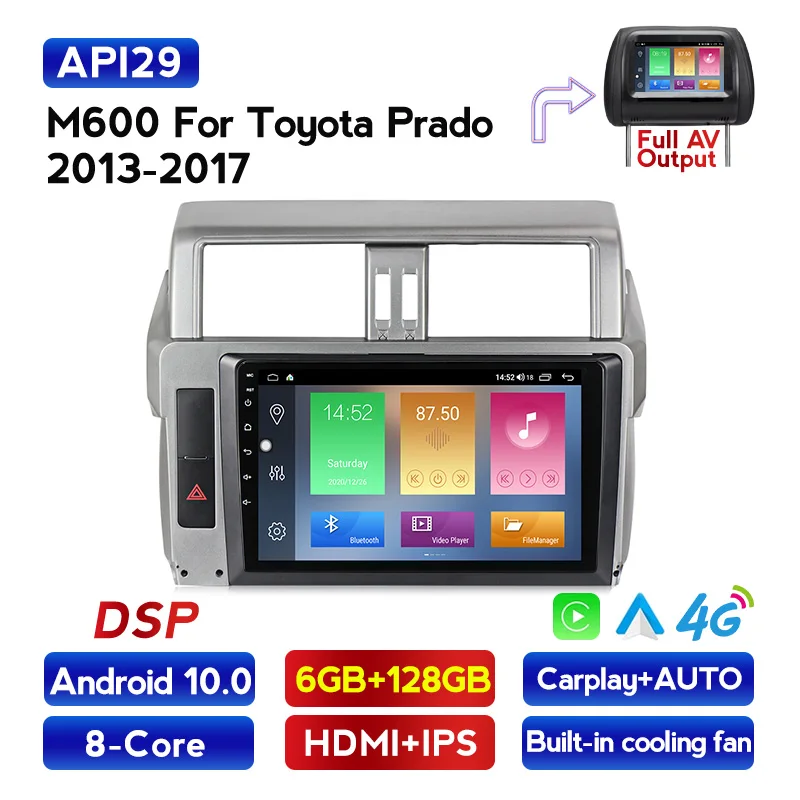 NaviFly Android 10 для Toyota Prado 2014 автомобильное радио мультимедийный видеоплеер