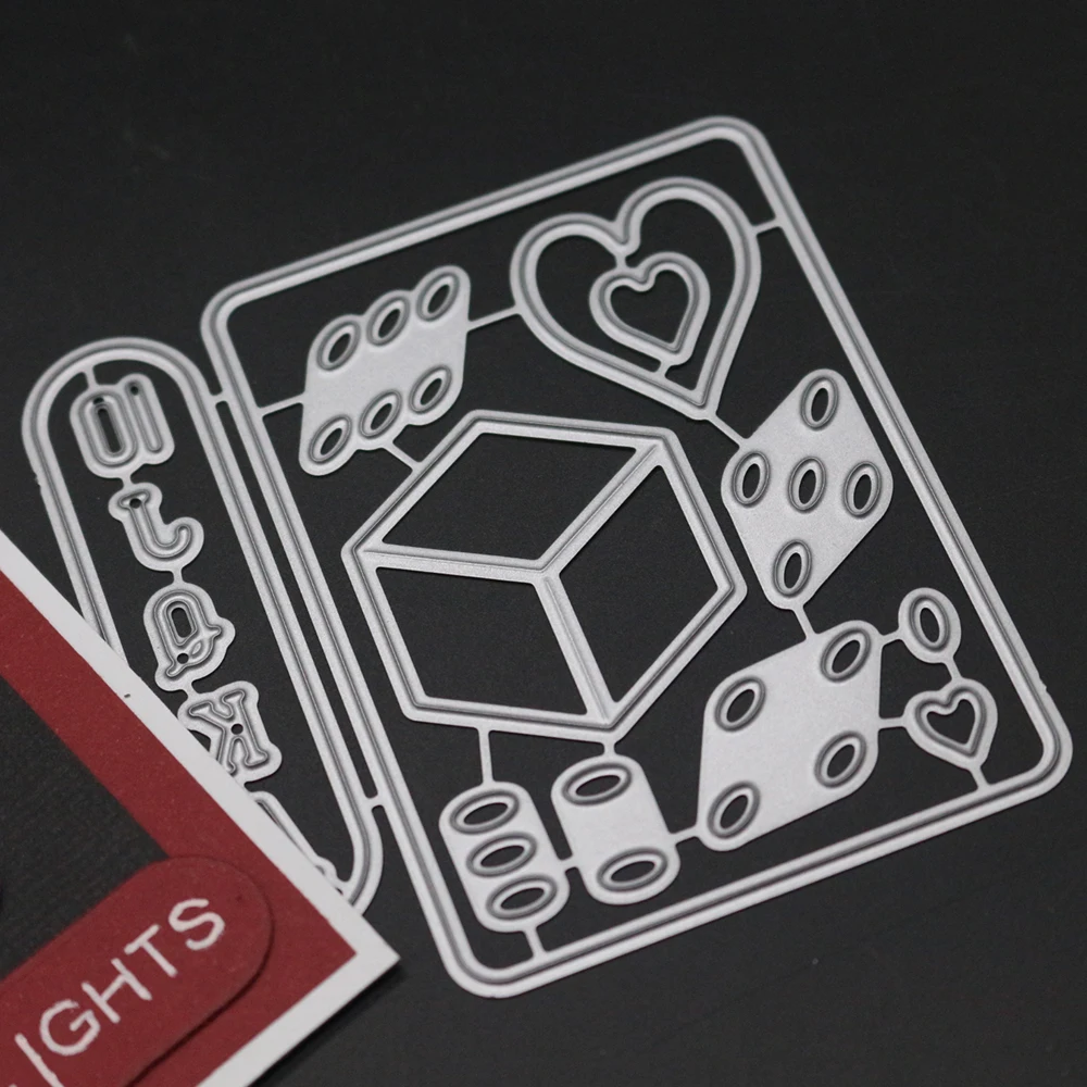 

8x8.3cm Poker Cutting Dies Frame DIY Etch Lavender Christmas for DIY Scrapbooking Cards Craft Metal Embossing Die Cut Mould Mold