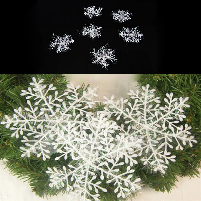 

6pcs White Snowflake Ornaments Christmas Holiday Party Home Decor