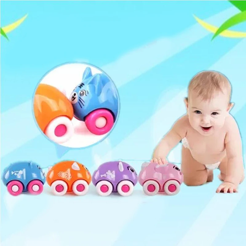 1 шт. мультяшный магнитный мини автомобиль с животными детские развивающие