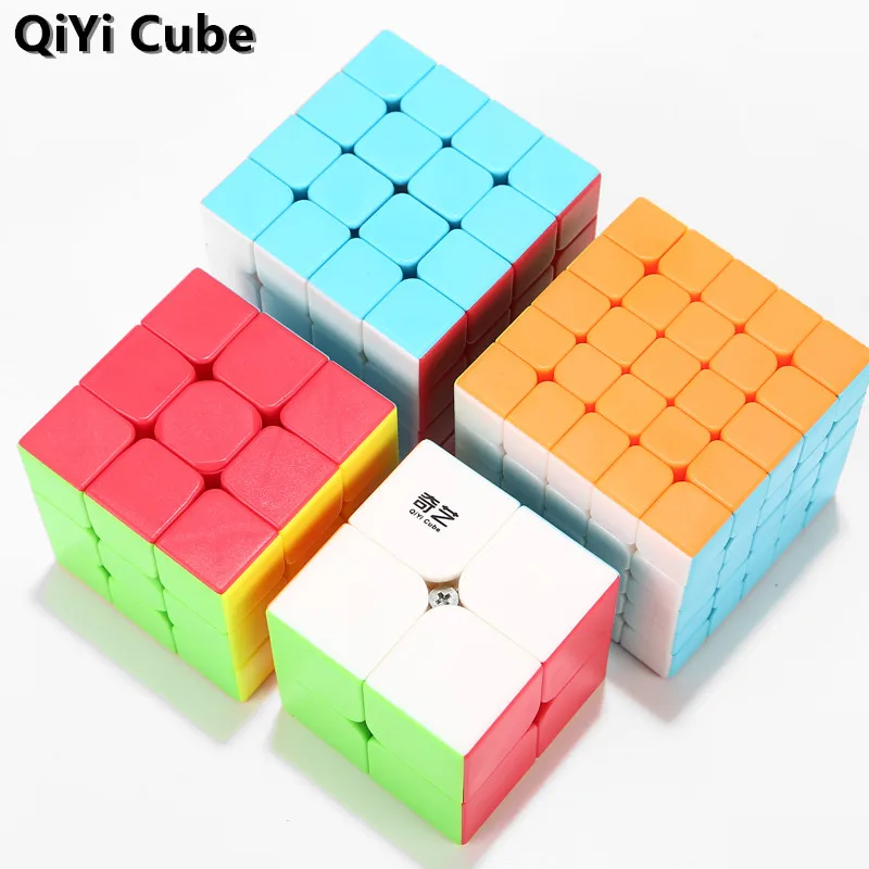 Новинка куб Qiyi 3x3x3 волшебный Warrior S без наклеек 2x2x2 Кубики-головоломки Qidi 4x4x4 Qiyuan