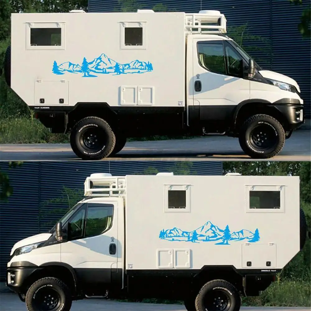 

Hot Sale 150cm RV sticker Tree Decal Mountain Scene Graphic Kit car For Sticker Accessories RV Vinyl Trailer Car For B5J1