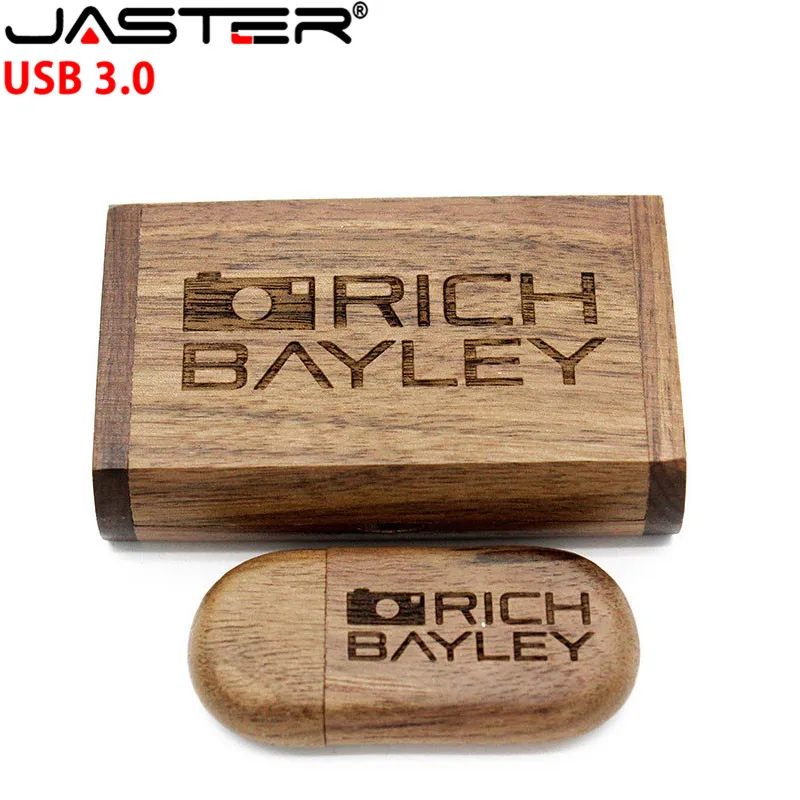 Деревянный USB-накопитель JASTER usb 3 0 (более 10 шт. бесплатного логотипа) 8 ГБ 16 32 64