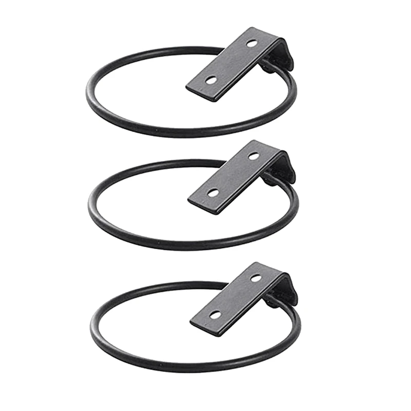 

6 Inch Flower Pot Holder Ring Wall Mounted,Set of 3 Wall Planter Hook,Iron Black Collapsible Bracket
