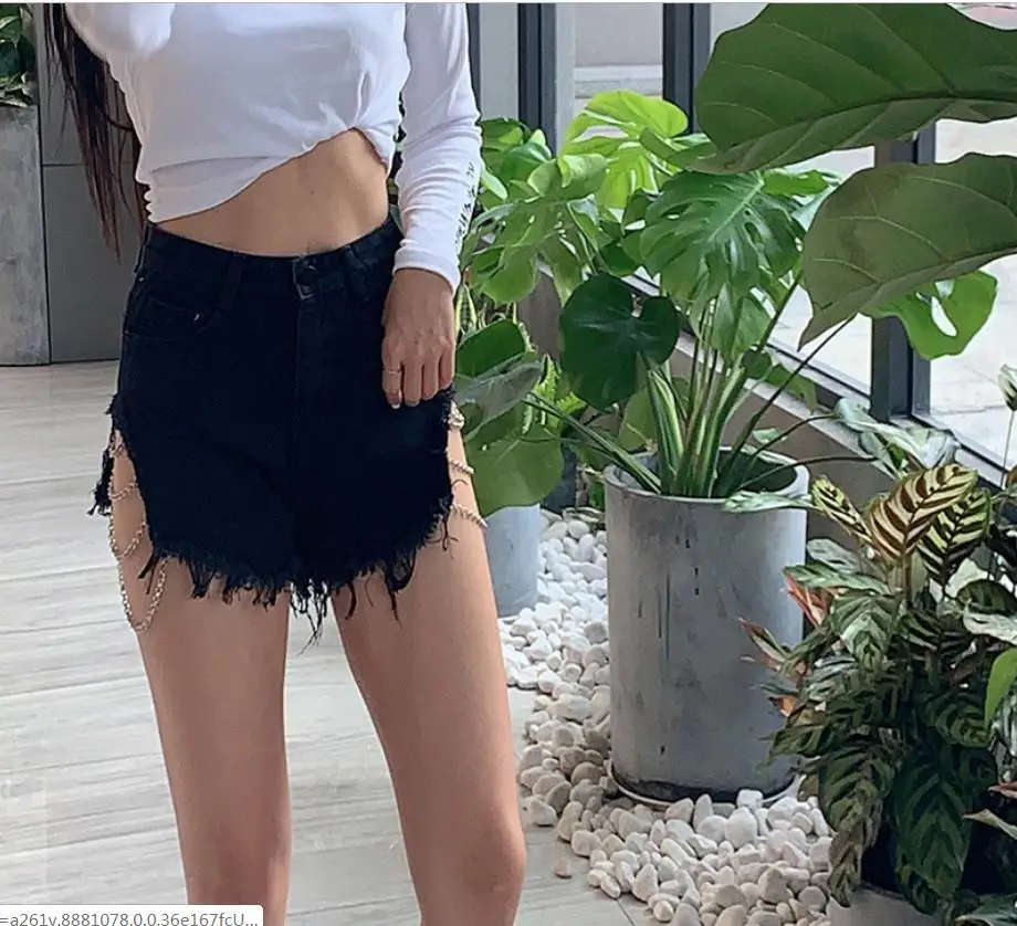 Шорты женские джинсовые с высокой талией пикантные модные короткие штаны из