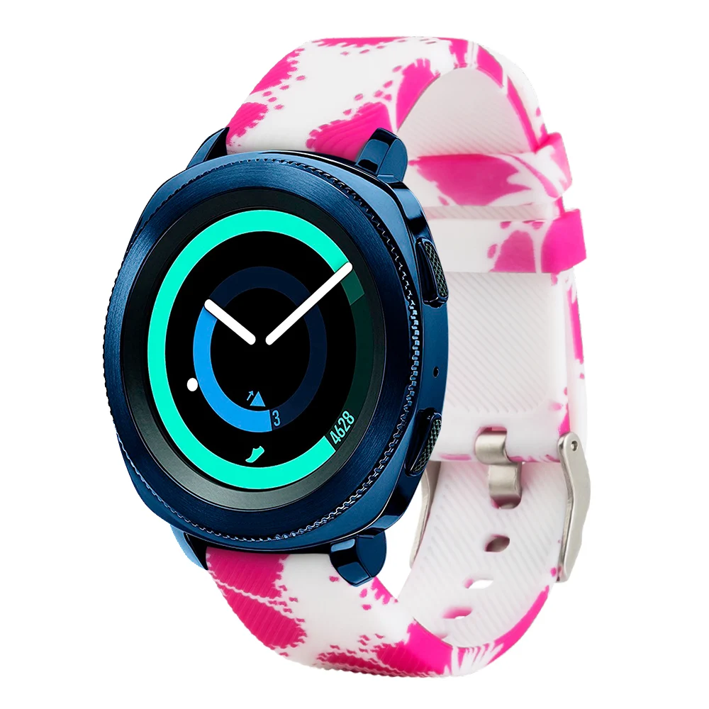 red flower 20 мм силиконовый ремешок для часов samsung Galaxy Watch 42 мм/gear Sport/Garmin Vivoactive 3/Vivoactive 3 Music/Forerunner 645 ремешок - Цвет: red flower