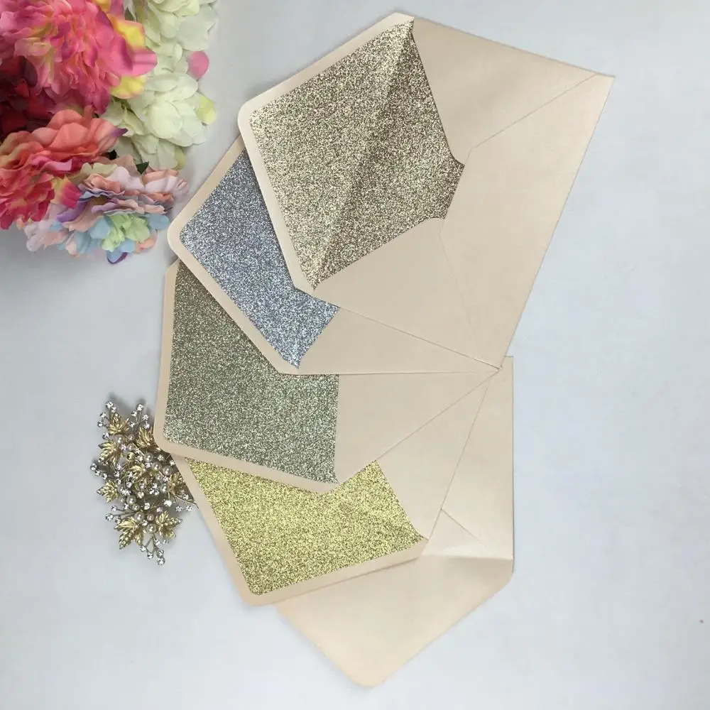 Бесплатная доставка 4 шт Sqaure/прямоугольные жемчужные конверты для