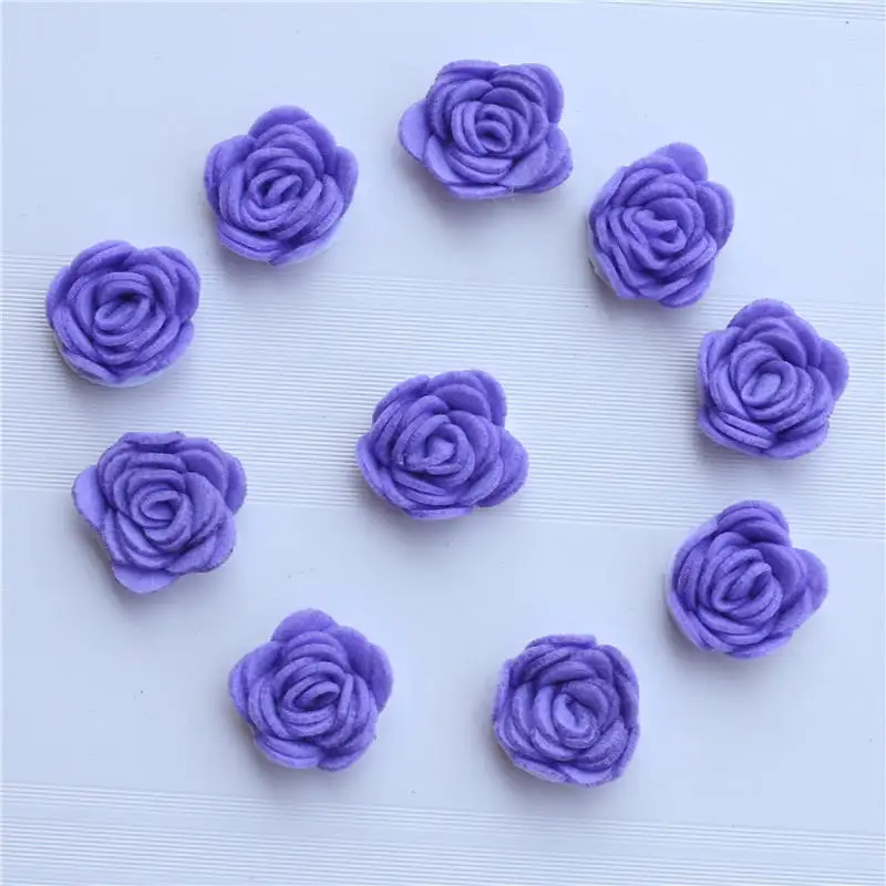 light purple 100 шт./лот Бургундия Мода Нетканая тканевая Роза для свадебного букета искусственные розы цветы для дома декоративные - Цвет: light purple
