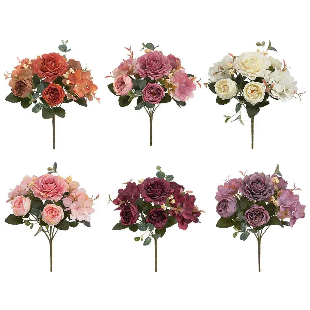 Красивые гортензии розы искусственные цветы для фотографий высококачественный