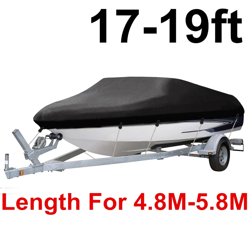 

17-19FT 3 Layer Heavy Duty Waterproof Boat Cover 420D Dinghy Trailerable Boat Fender Weather Strip Shade Covers Boot Accessories