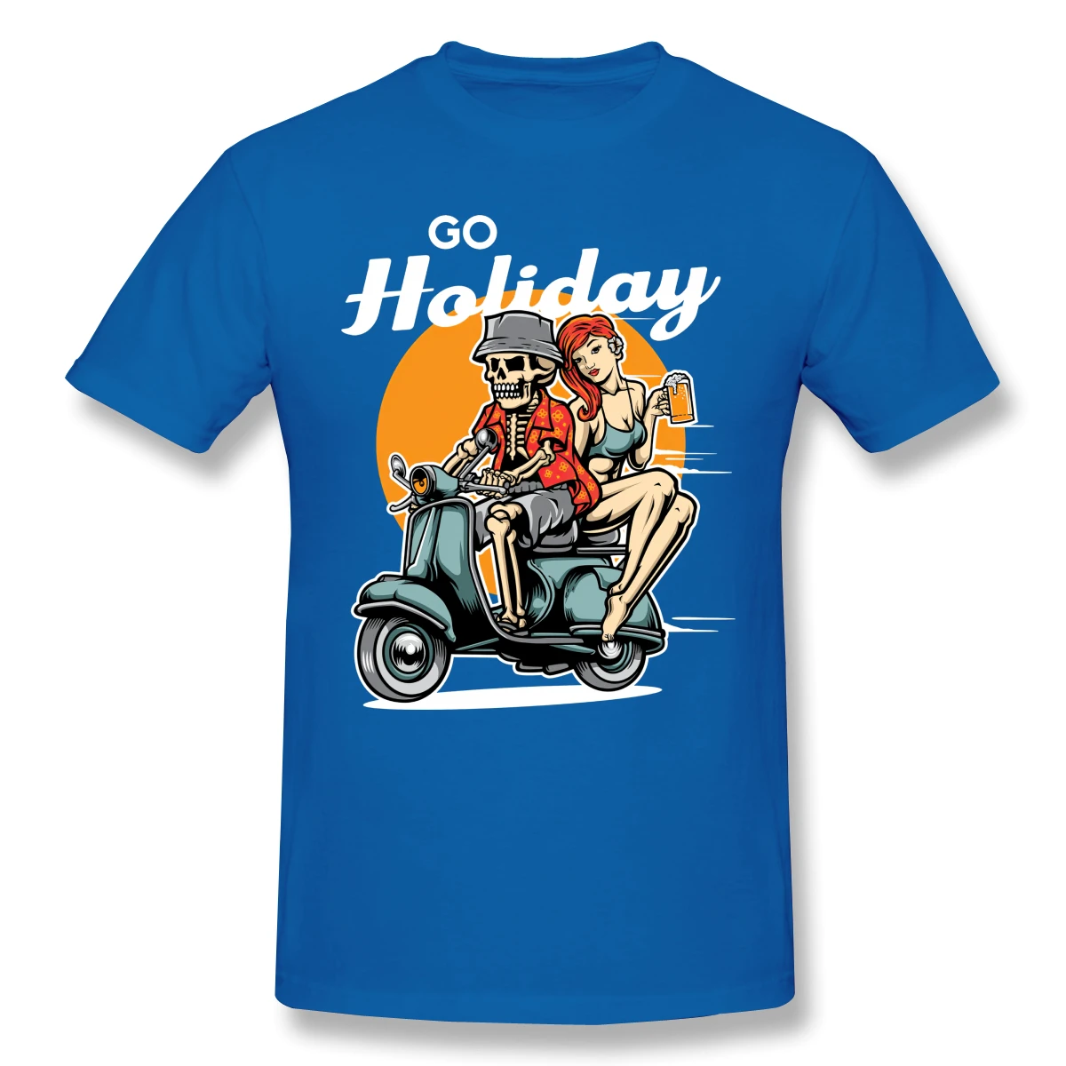 

Go Holiday,skull,funny Tshirt man T Shirt Woman