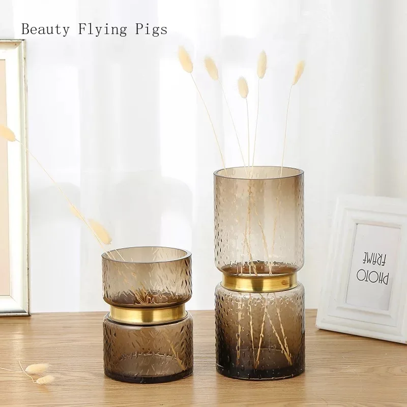 Прямая продажа светильник Роскошная синяя ваза с цветочной текстурой стеклянная