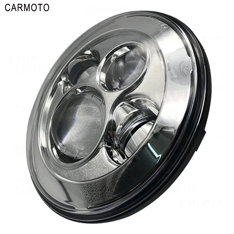 1pcs 7 Inch DOT SAE E9 Motorcycle Headlamp with angle eye Led Headlight 7inch housing bucket trim ring for Touring Electra Glide