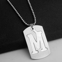 10pcs stainless steel alloy alphabet initial letter m america 26 english word letter family friend name sign necklace jewelry