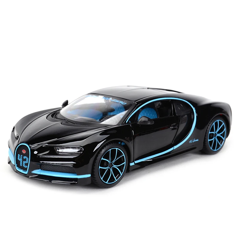 Chiron Black Maisto 1:24 Bugatti чугун спортивный автомобиль статическая литая модель сплава Модель автомобиля - Цвет: Chiron Black