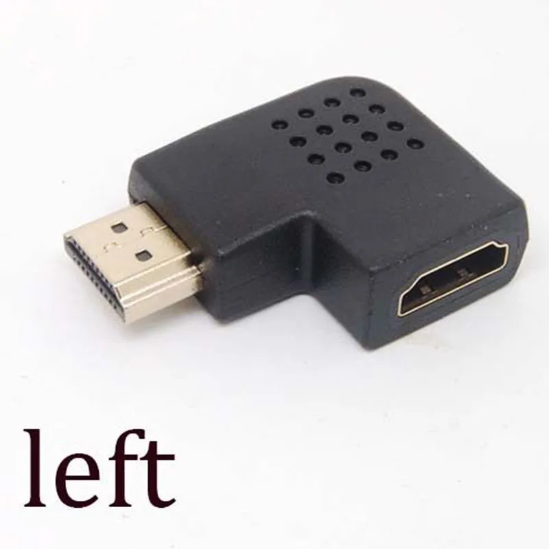 Left HDMI адаптер «Папа-мама» HD tv 1080P мужчин и женщин HDMI адаптеры конвертер 90 градусов угол поворота вправо/влево HDMI разъемы - Цвет: Left
