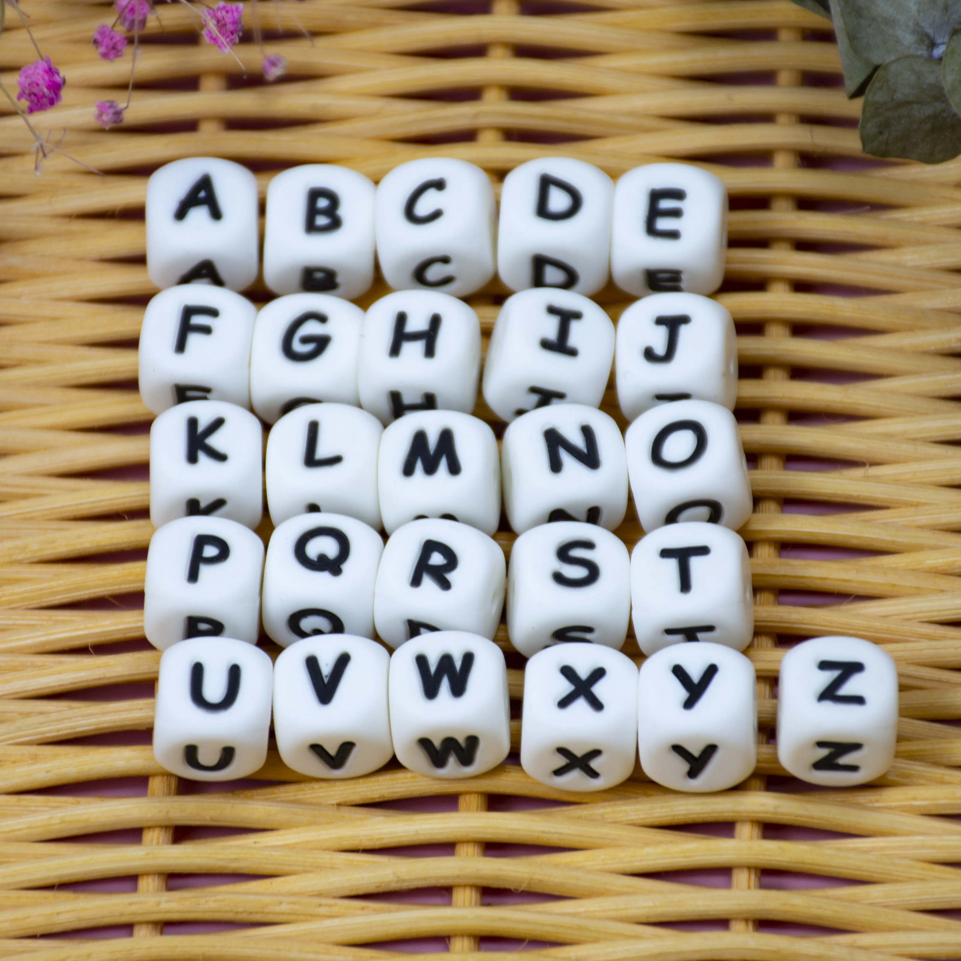 1000 PCS 12 MM Silicone Letters Beads Baby Teething Teethers English Alphabet Letter Beads BPA Free Baby Shower Gifts