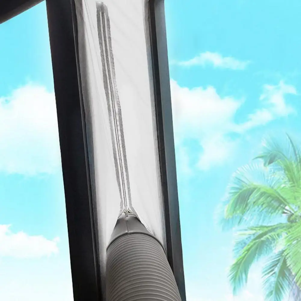 

New Window Seal Portable Mobile Air Soft Cloth Sealing Baffle 400 Cm Flexible Cloth Sealing Plate Window Seal with Zip Adhesi