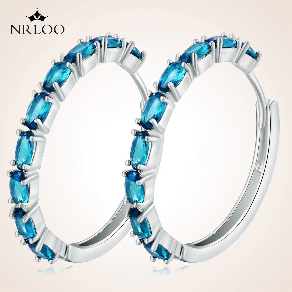 

New Style Ladies Earrings Fashion Jewelry High Quality Blue Earrings Colorful Zircon Ear Buckles Hot Selling Hifts Party Jewelry