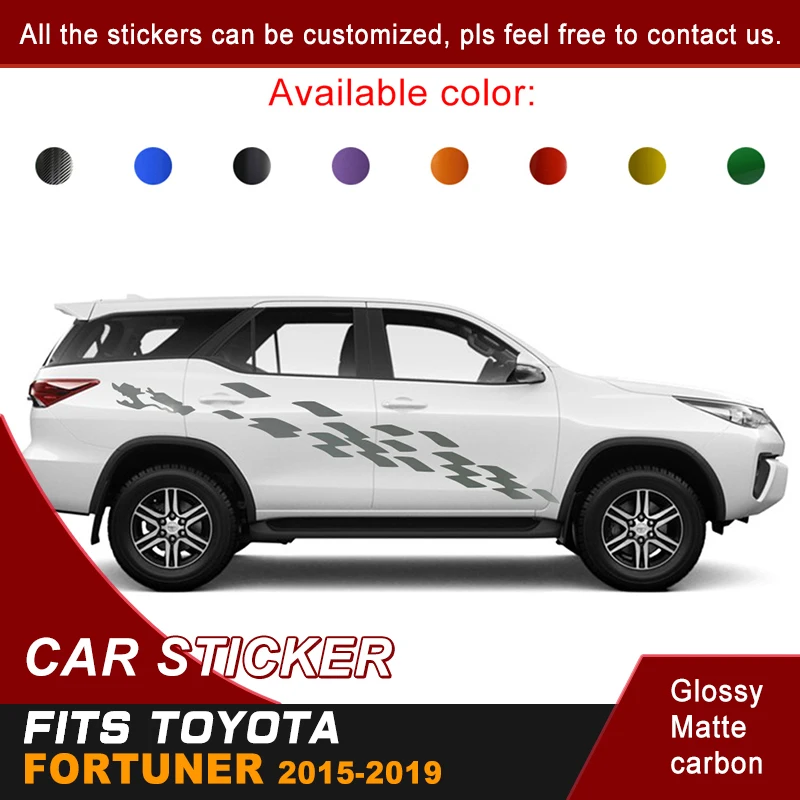 Подходит для Toyota Fortuner 2015 2016 2017 2018 2019 автомобильные наклейки боковые двери